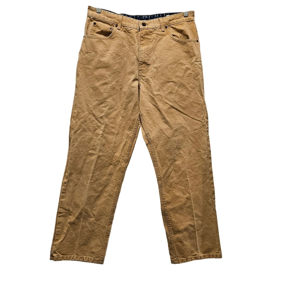 VTG Orvis KHP Field Pants Mens 34x30 Tan Heavy Duty Duck Canvas Cotton (33x29.5)